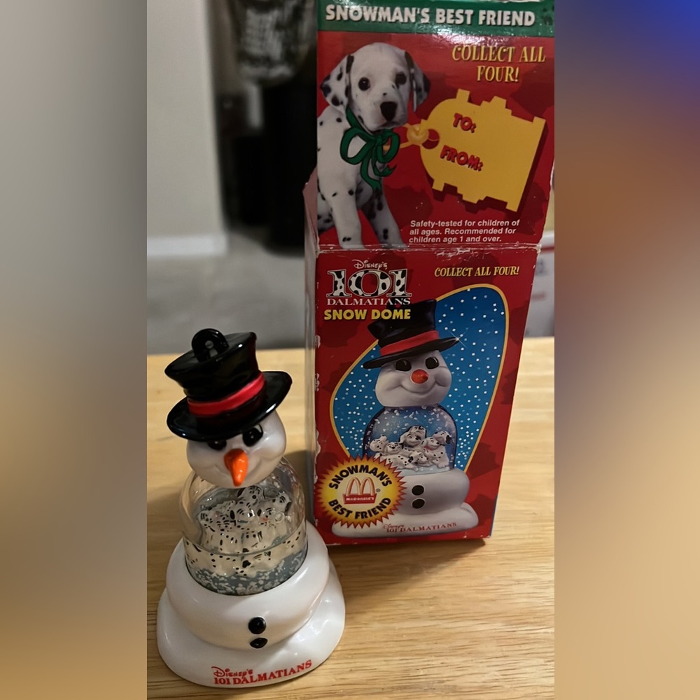 101 Dalmatians Snowglobe Ornament "Snowman's Best Friend" 1996